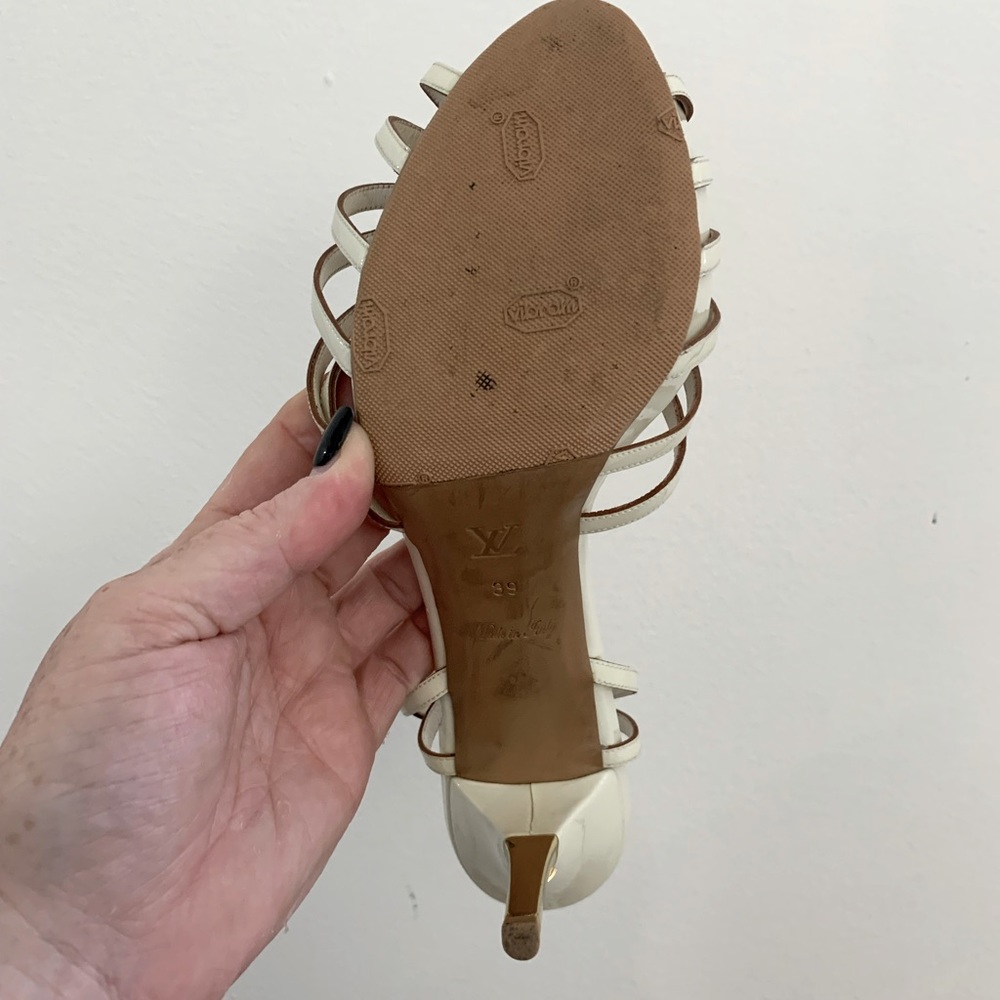 EUC Women's Louis Vuitton Leather Horizon High Heeled Sandals in White - Picture 8 of 8